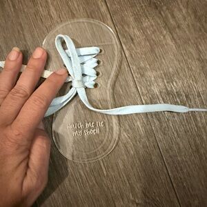Clear Shoe Tying Practice Board with Blue Laces